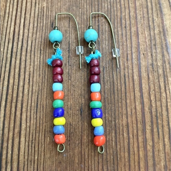 *Ladies Beaded Dangle Earrings,  Handmade Ladies Earrings - Picture 1 of 4